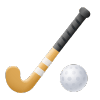 Hockey stick and ball representing field hockey betting on Gold365Play platform.