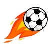 Soccer ball with blazing fire effect, symbolizing thrilling football betting on Gold365Play.