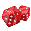 Two dice symbolizing chance-based casino games on Gold365Play.
