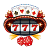 Four A playing cards, triple 7 slot icons, and two dice showcasing casino gaming variety on Gold365Play.
